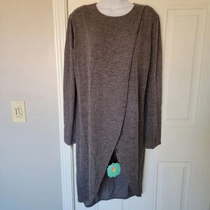 NWT Hands to Hearts Gray Wrap Yoga Tunic Top S/M
